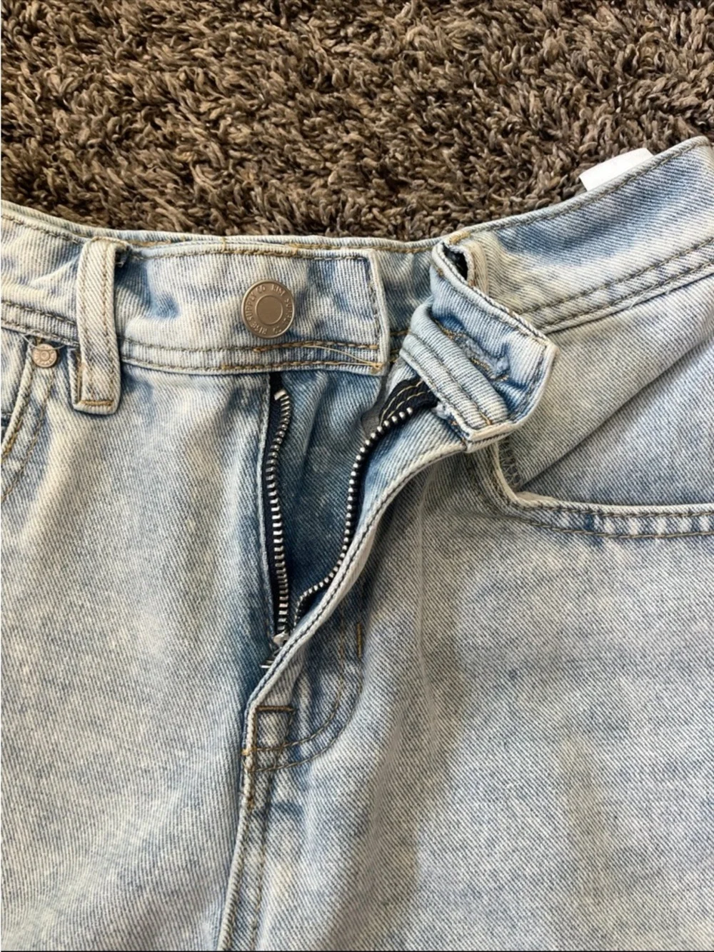 Rise Supply Co. High-Rise Baggy Long Denim Jean Shorts Jorts Light Wash Size 3